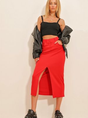 Spódnica Trend Alaçatı Stili czerwona