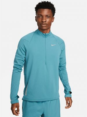Свитшот с воротником стойка Nike зеленый