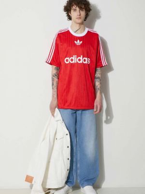 Tricou cu croială lejeră Adidas Originals roșu