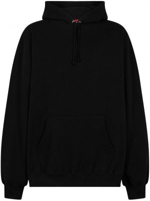 Pamučna hoodie s kapuljačom Supreme crna