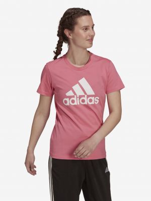 Tričko s potlačou s potlačou Adidas ružová