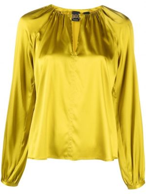 Копринена блуза Pinko жълто