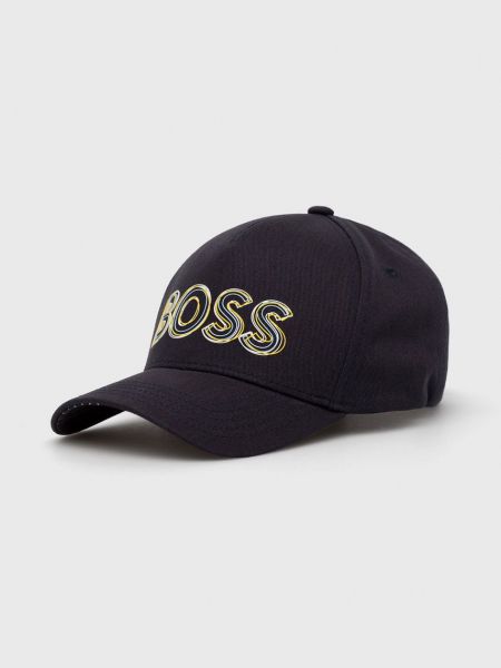 Памучна шапка с принт Boss Green
