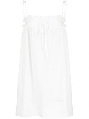 Pamučna haljina Ganni bijela
