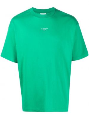 T-shirt con stampa con scollo tondo Drôle De Monsieur verde