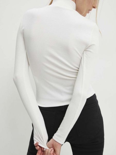 Tričko s dlouhým rukávem s dlouhými rukávy Answear Lab bílé