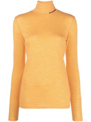 Tričko s potiskem Jil Sander oranžové