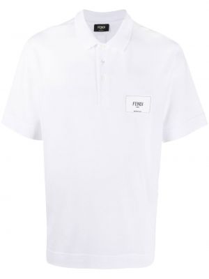 Polo majica z vezenjem Fendi bela