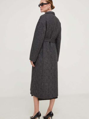 Oversized vlněný kabát Answear Lab šedý