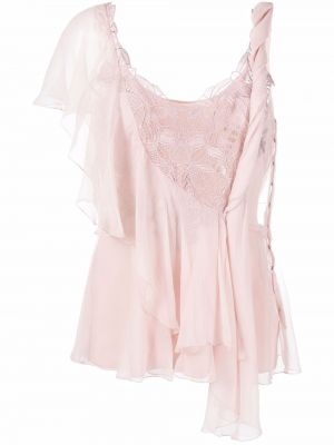 Blonder asymmetrisk vest Alberta Ferretti rosa