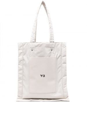 Nákupná taška s potlačou Y-3 biela