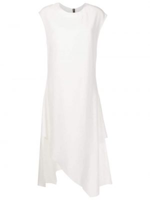 Ασύμμετρη αμάνικη μίντι φόρεμα Uma | Raquel Davidowicz λευκό