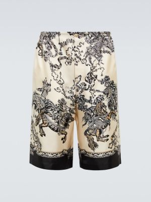 Pantaloni scurți de mătase Gucci bej
