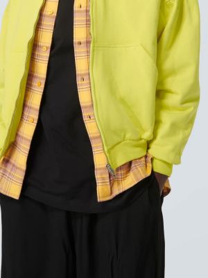 Chemise en coton à capuche Balenciaga jaune