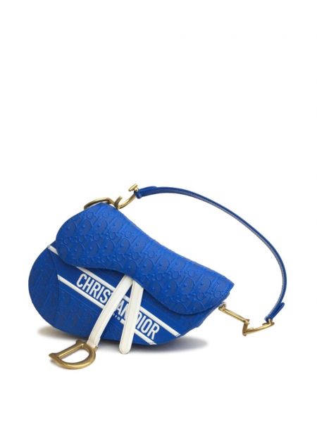 Kožená taška Christian Dior Pre-owned modrá
