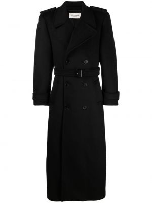 Palton de lână Saint Laurent negru