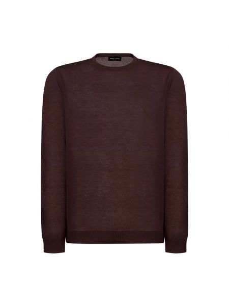 Sweter bawełniany Roberto Collina brązowy