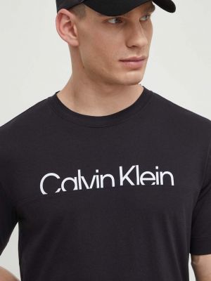 Tričko s potiskem Calvin Klein Performance černé