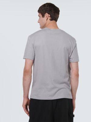 Bavlněné tričko s výšivkou Loewe šedé