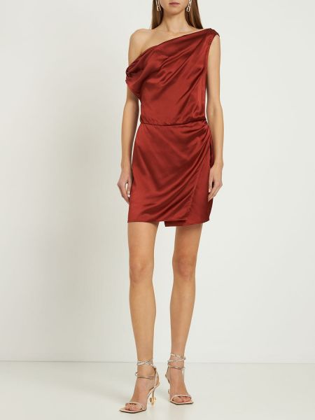 Šilkinis mini suknele satininis Reformation raudona