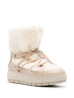 Kožené sněžné boty Tommy Hilfiger béžové