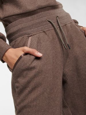 Spodnie sportowe bawełniane Varley brązowe