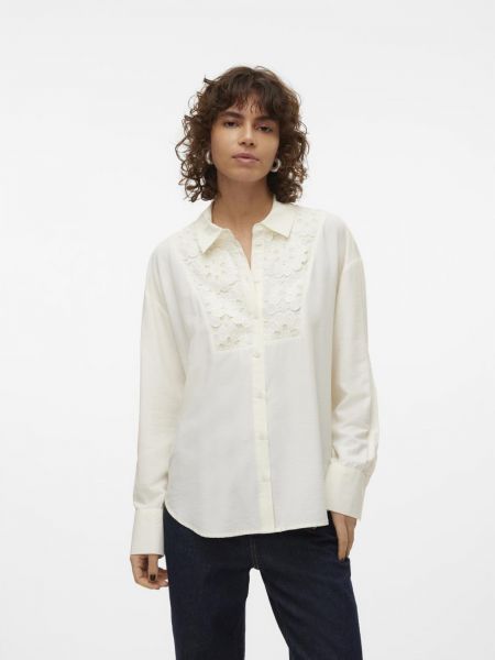 Памучна блуза Vero Moda бяло