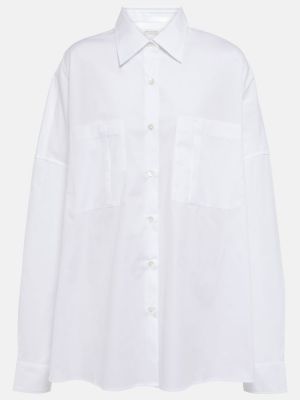 Oversized βαμβακερό πουκάμισο Dries Van Noten λευκό