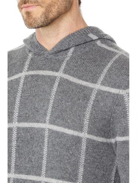 Клетчатый пуловер Vince. серый