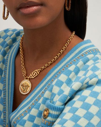 Ogrlica s kristalima Versace zlatna