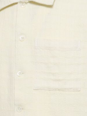 Λινό πουκάμισο με κοντό μανίκι Sunflower λευκό