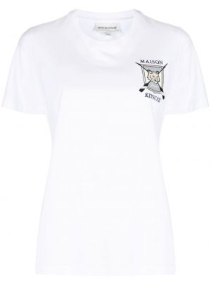T-shirt ricamato Maison Kitsuné bianco