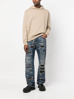 Distressed straight jeans 424 blau