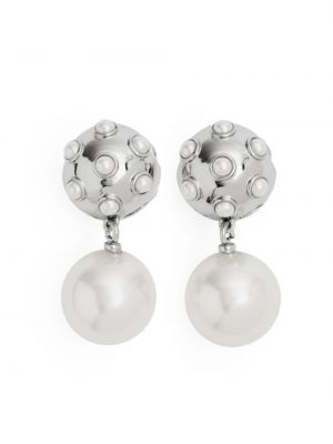 Naušnice sa perlicama Marc Jacobs srebrena
