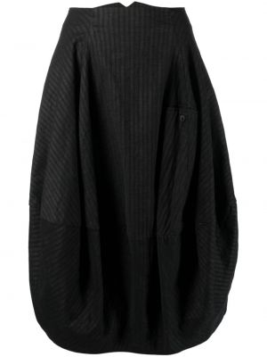 Spódnica midi w paski plisowana Rundholz czarna