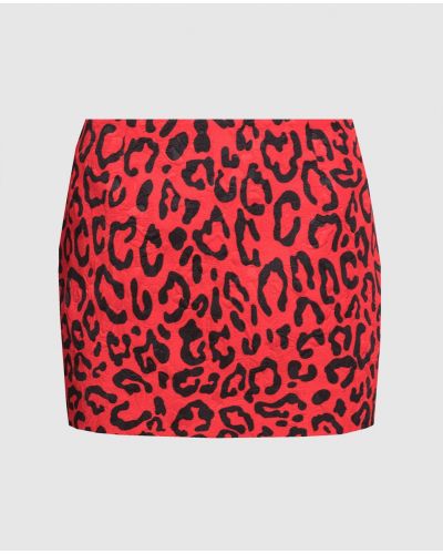 Леопардовая юбка мини с принтом Dolce&gabbana красная