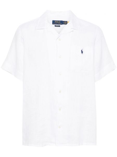 Zīda polo krekls ar izšuvumiem ar banti Polo Ralph Lauren