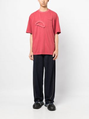 Bavlněné tričko s potiskem Feng Chen Wang červené