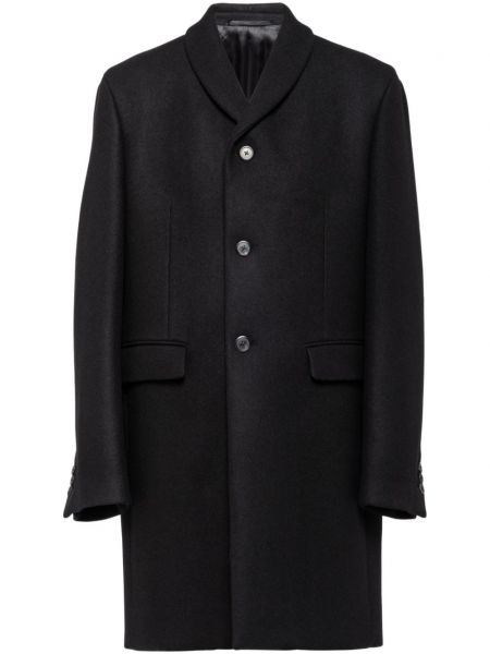 Вълнено дълго палто Prada черно