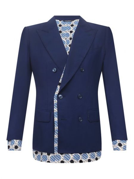 Хлопковый пиджак Dolce & Gabbana синий