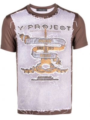 Тениска Y Project кафяво