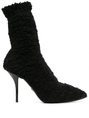 Členkové topánky na podpätku Dolce & Gabbana čierna
