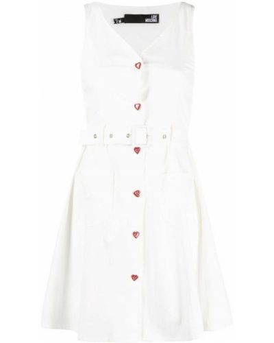 Mini vestido sin mangas Love Moschino blanco