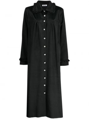 Pérové bavlnené midi šaty na gombíky Batsheva čierna