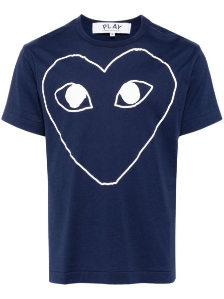 Hjerte mønster t-shirt Comme Des Garçons Play blå