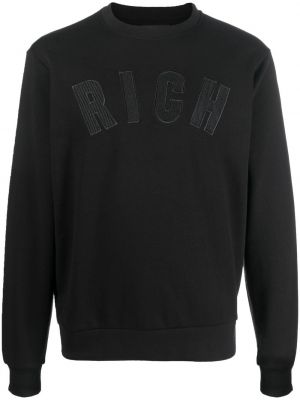 Brodert sweatshirt John Richmond svart