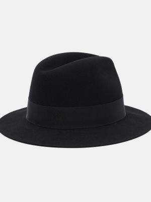 Plstěný vlněný klobouk Saint Laurent černý