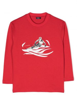 T-shirt con stampa Il Gufo rosso