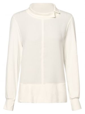 Biała bluza sportowa w jednolitym kolorze z długim rękawem Marc Cain Sports