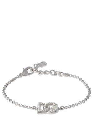 Náramek s perlami Dolce & Gabbana stříbrný